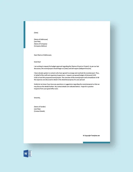 42755 budget proposal cover letter importance