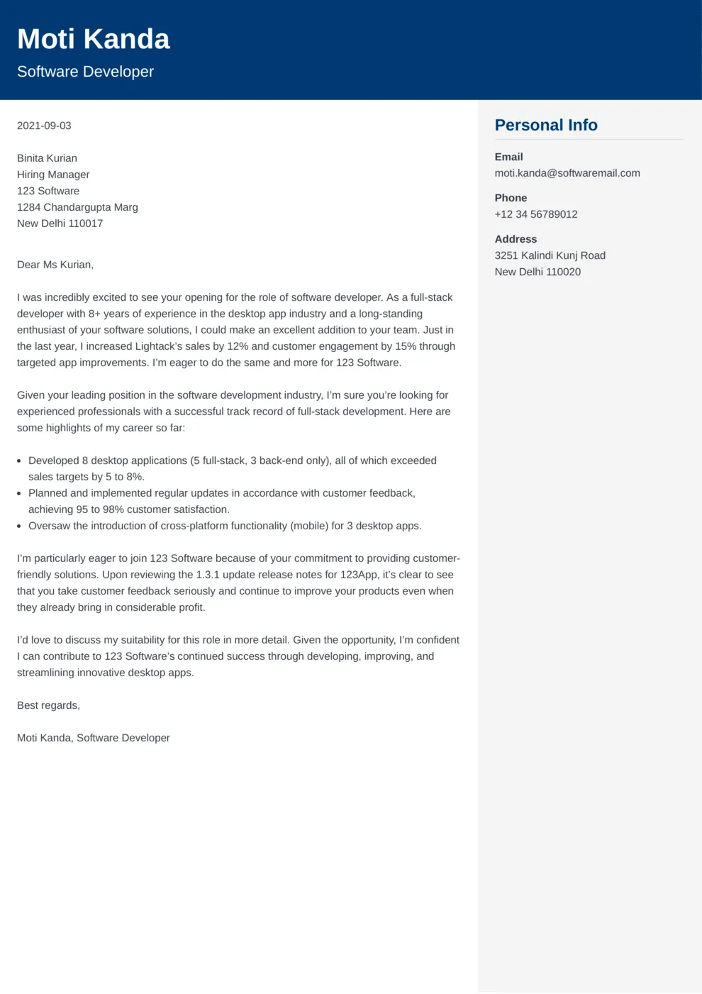 42757 cover letter formatting