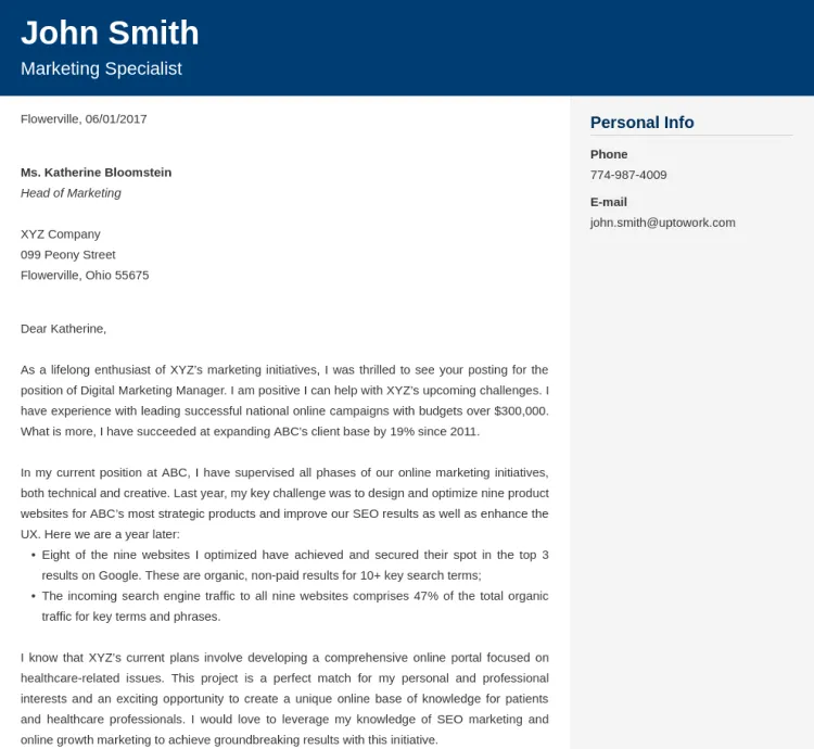 42760 cover letter formatting