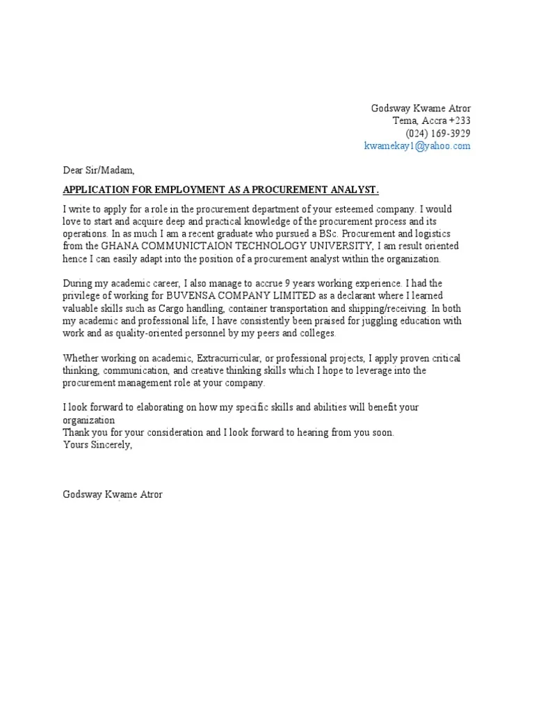 42762 procurement experience