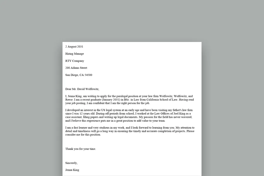 42764 achievement oriented cover letter
