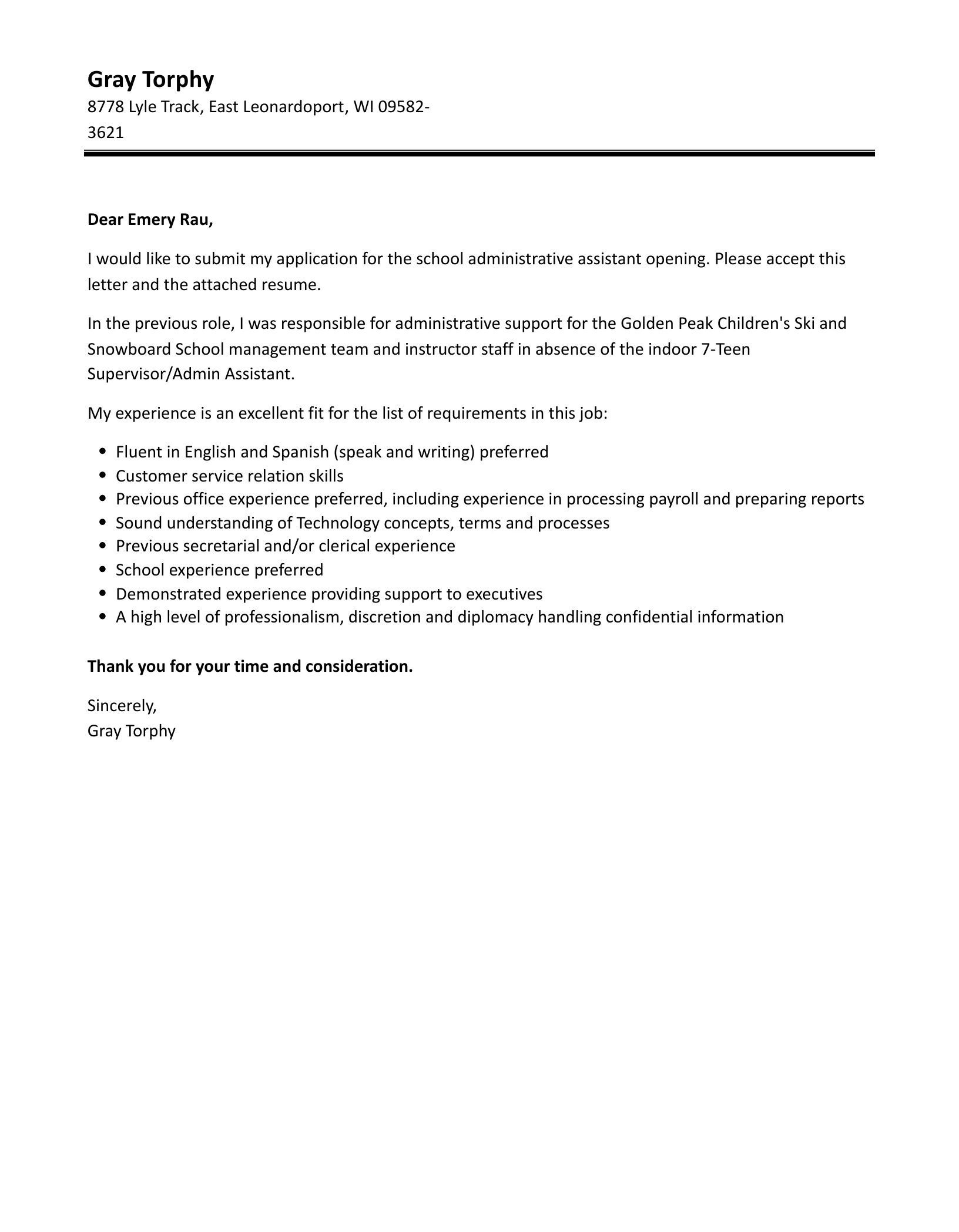42773 formatting cover letter