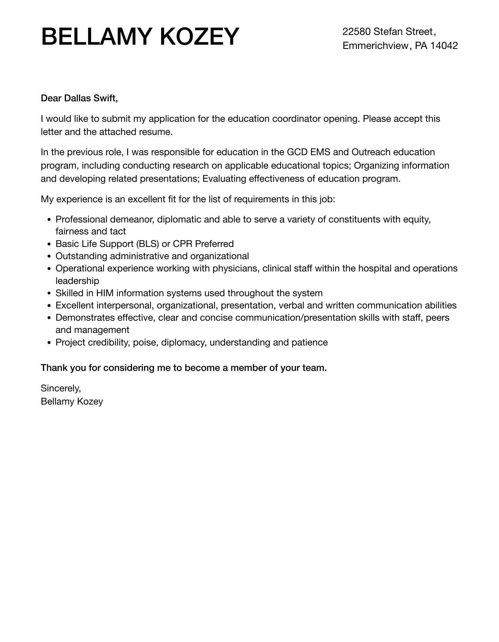 42776 tailoring cover letter