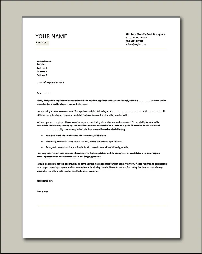 42777 formatting cover letter