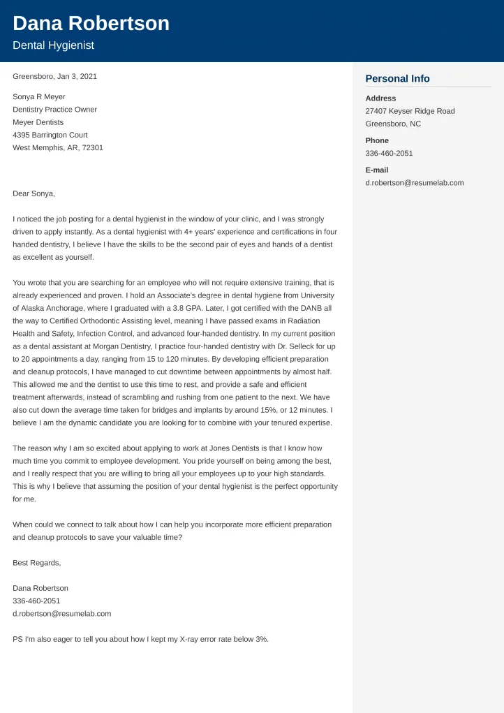 42801 cover letter skills