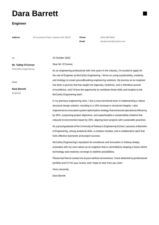 42810 civil engineer cover letter