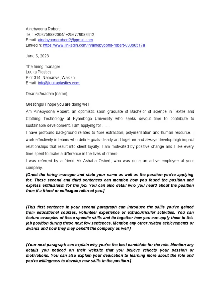 42815 medical rep cover letter