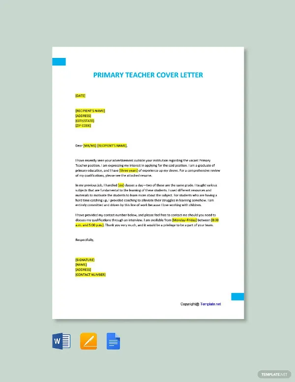 42817 teacher cover letter greeting